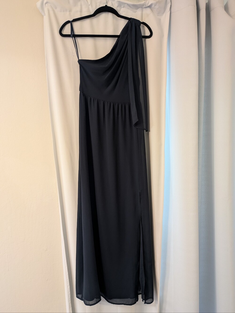 Vero Moda One-Shoulder Dark Blue Maxi Dress